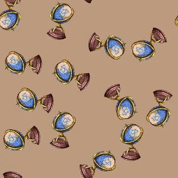 Pattern Globe illustrating global exploration and education school concept Stock Illustration