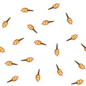 Pattern glow torch fire cartoon vector Stock Illustration