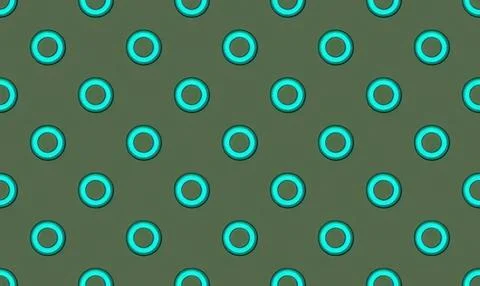 Pattern of glowing blue rings on dark green background Stock Illustration