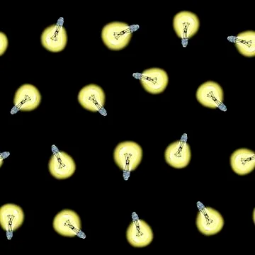 Pattern with glowing light bulbs Stock Illustration