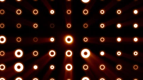 Pattern of glowing orange rings emitting radial light beams Stock Footage 323470877