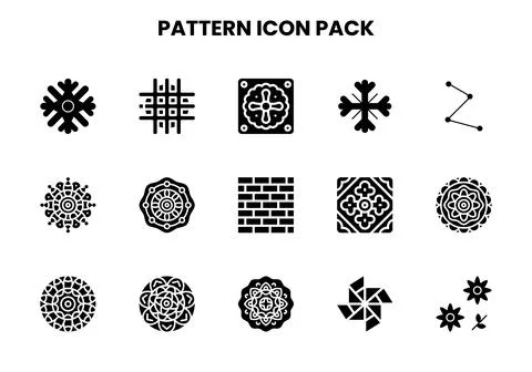 Pattern Glyph Bundle Icons Pack イラスト素材