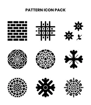 Pattern Glyph Graphics Icons Pack Ilustración de archivo