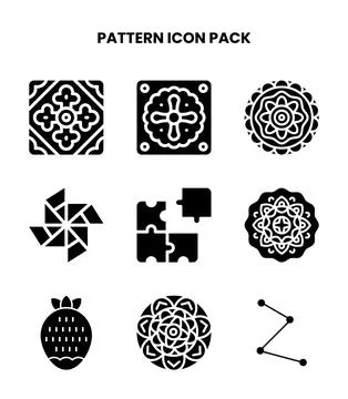 Pattern Glyph Icons Pack Stockillustratie