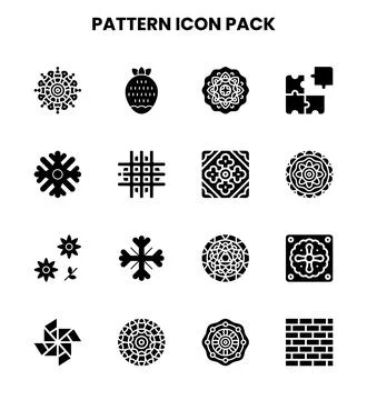 Pattern Glyph Scalable Icons Pack Stock Illustration