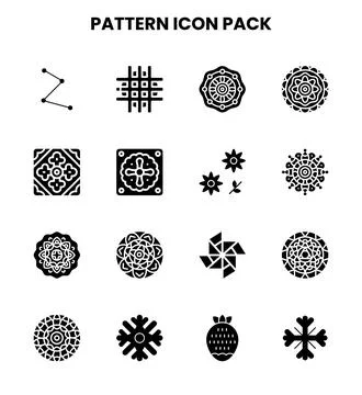 Pattern Glyph SVG Icons Pack Stock Illustration