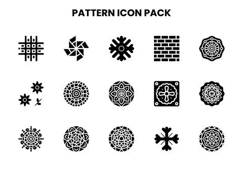Pattern Glyph UI Icons Pack Illustrazione stock