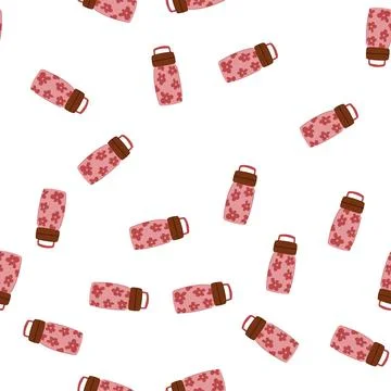 Pattern go reusable coffee cup cartoon vector Stock Illustration