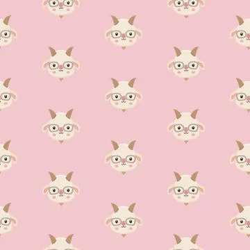 Pattern with goats. Stock Illustration