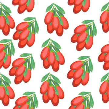 Pattern with Goji Berry Stock Illustration