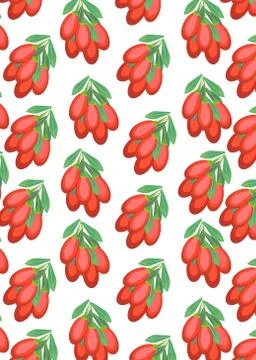 Pattern with Goji Berry Stock Illustration