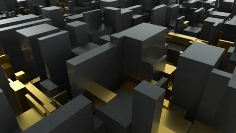 Pattern Of Gold And Black Blocks Illustrazione stock