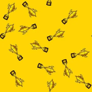 Pattern gold award sketch hand drawn Illustrazione stock