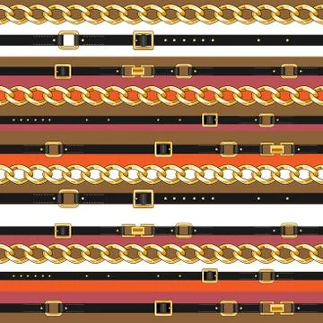 Pattern with gold chain Stock Illustration