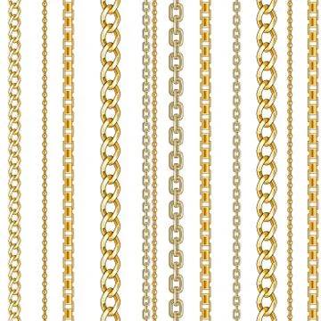 Pattern with gold chain isolated 스톡 일러스트