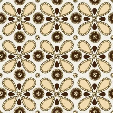 Pattern with gold chains, beads Stock Illustration