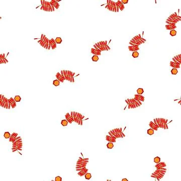 Pattern gold chinese firecracker cartoon vector Illustrazione stock