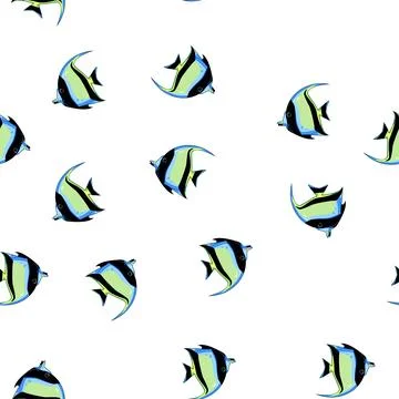 Pattern gold decorative fish cartoon vector Stock Illustration