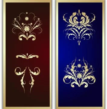 Pattern in a gold frame Stock Illustration