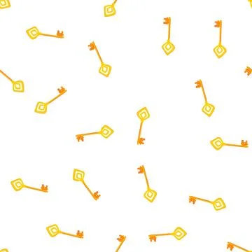 Pattern gold golden key cartoon vector Stock Illustration