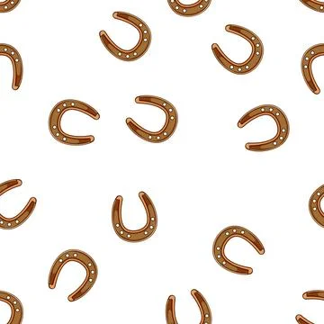 Pattern gold horseshoe cartoon vector Stock Illustration