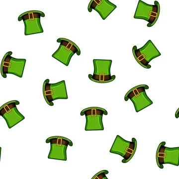 Pattern gold leprechaun green hat cartoon vector Illustrazione stock