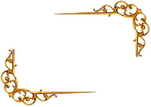 Pattern of gold metal frame Foto stock