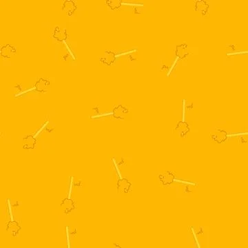 Pattern gold skeleton key standing on a white background, symbolizing importa イラスト素材