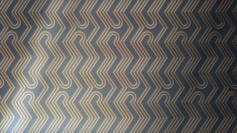Pattern of gold wavy lines on a metal surface. 3d render loop animation. 4k UHD Video stock 117102163