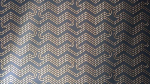 Pattern of gold wavy lines on a metal surface. 3d render loop animation. 4k UHD Video stock 119892909