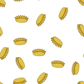 Pattern Golden bottle cap representing refreshment and beverage closure Stock Illustration