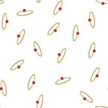 Pattern Golden bracelet with round red gemstone イラスト素材