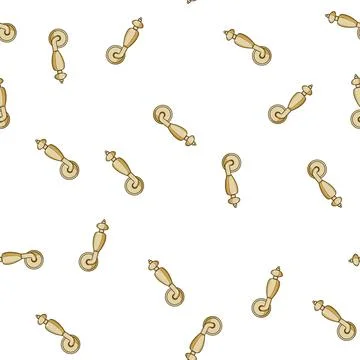 Pattern Golden classic vintage interior door handle Illustration