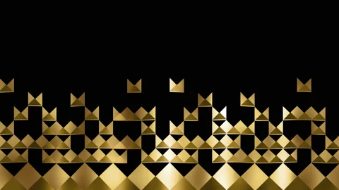 Pattern - Golden Crowns. Abstraction. Fluctuation of a glittering canvas with a Stock Footage 152553576