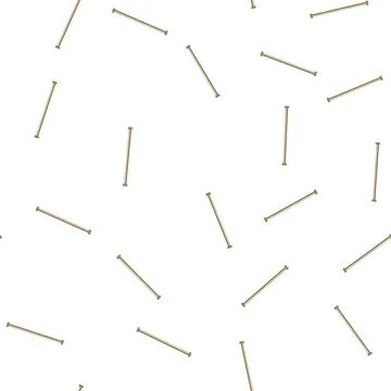 Pattern Golden curtain rod with decorative finials against white background Stock Illustration