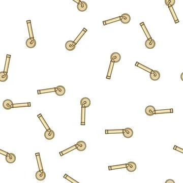 Pattern Golden door handle design with classic style Illustration