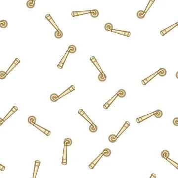 Pattern Golden door handle isolated on white background Illustration