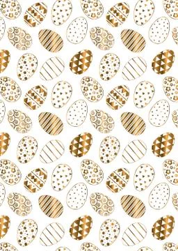 Pattern with Golden easter eggs Stock Illustration
