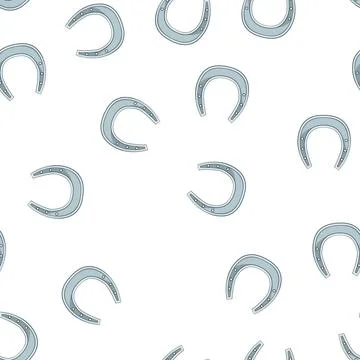 Pattern golden horseshoe cartoon vector Stock Illustration