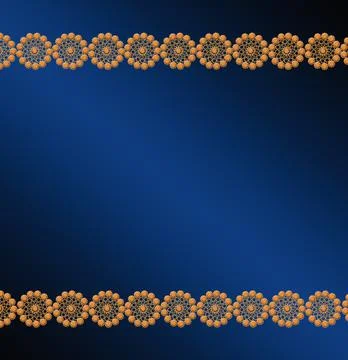 Pattern from golden laces on dark blue background. Stylish patterned wallpape Stock Illustration