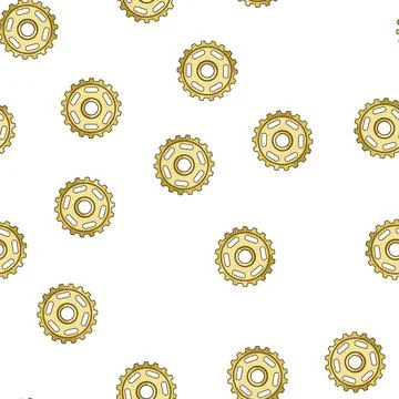 Pattern Golden mechanical gear cogwheel mechanism isolated concept イラスト素材