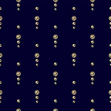 Pattern with golden metallic beads, buttons Stock Illustration