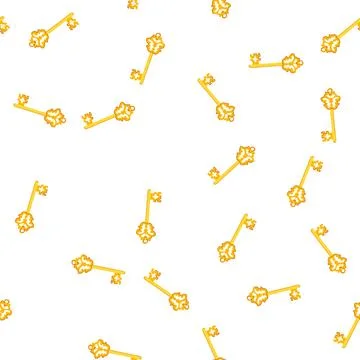 Pattern golden skeleton key representing security, access, and solution Stockillustratie