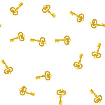 Pattern golden skeleton key unlocking mystery and security concept イラスト素材