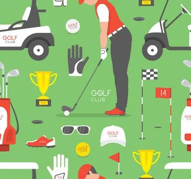 Pattern with Golf game Stock Illustration