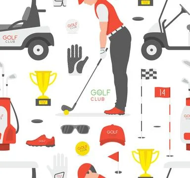 Pattern with Golf game Stock Illustration