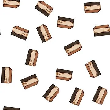 Pattern gooey brownie cartoon vector Stock Illustration