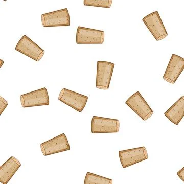 Pattern gourmet wine cork bottle cartoon vector Stock Illustration