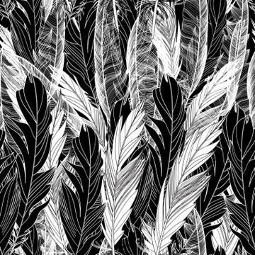 Pattern graphic bird feathers Illustrazione stock