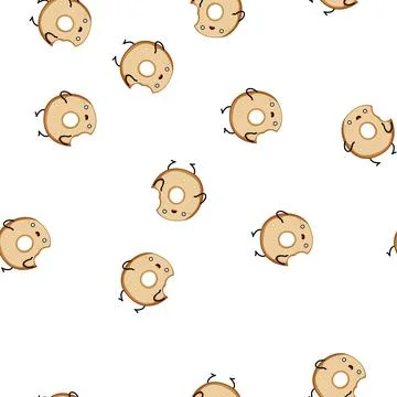 Pattern graphic donut character cartoon vector Stock Illustration